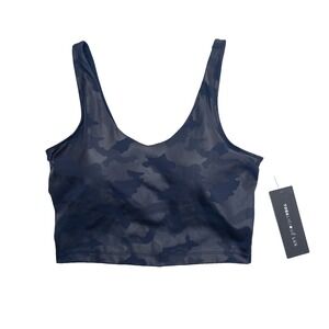 Yogalicious Lux Women's Sports Bra Shiny Navy Camo M NWT